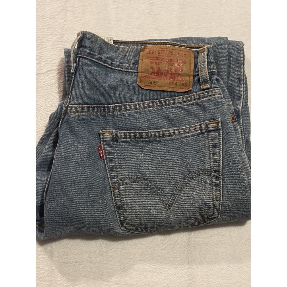 Vintage Levis 505 Jeans Mens 34x30 (actual 34x29) Blue Regular Fit Straight Leg